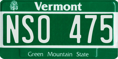 VT license plate NSO475