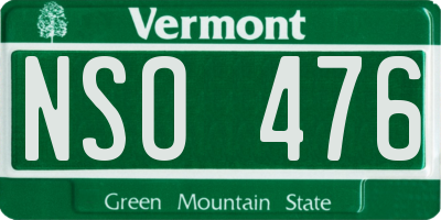 VT license plate NSO476
