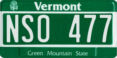 VT license plate NSO477