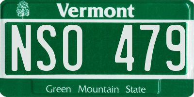 VT license plate NSO479