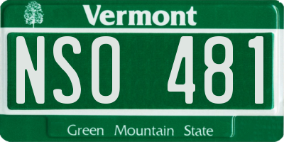 VT license plate NSO481