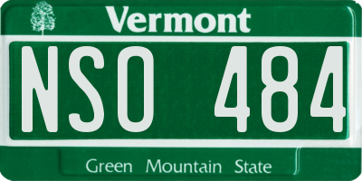 VT license plate NSO484