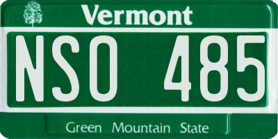 VT license plate NSO485
