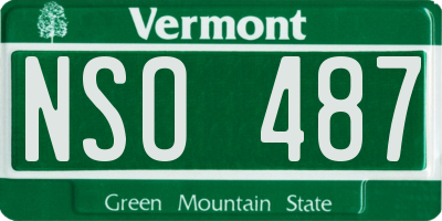 VT license plate NSO487