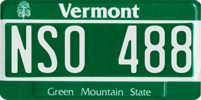 VT license plate NSO488
