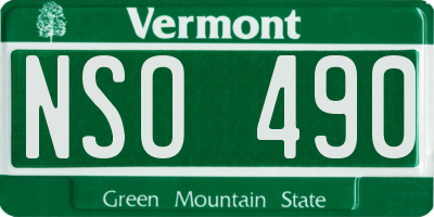 VT license plate NSO490