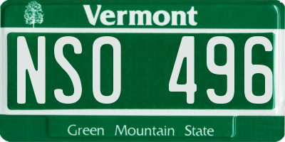 VT license plate NSO496
