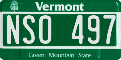 VT license plate NSO497