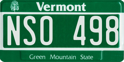 VT license plate NSO498