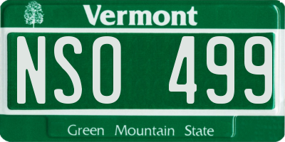 VT license plate NSO499