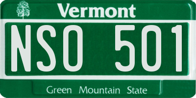 VT license plate NSO501