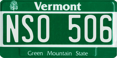 VT license plate NSO506