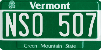 VT license plate NSO507