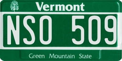 VT license plate NSO509