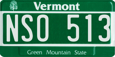VT license plate NSO513