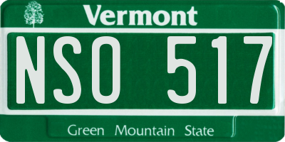 VT license plate NSO517
