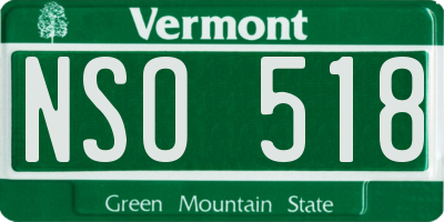 VT license plate NSO518