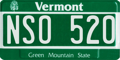 VT license plate NSO520