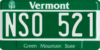 VT license plate NSO521