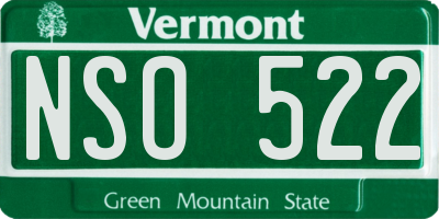 VT license plate NSO522