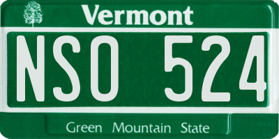 VT license plate NSO524