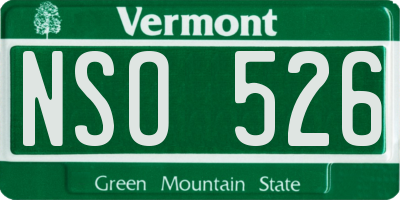 VT license plate NSO526