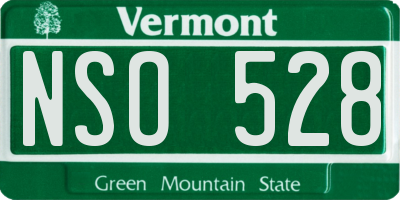 VT license plate NSO528
