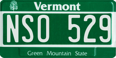 VT license plate NSO529