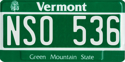VT license plate NSO536