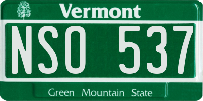 VT license plate NSO537