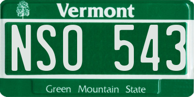 VT license plate NSO543