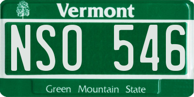 VT license plate NSO546