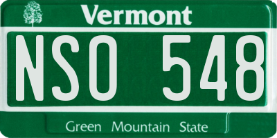 VT license plate NSO548