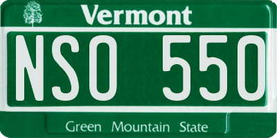 VT license plate NSO550