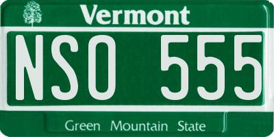 VT license plate NSO555