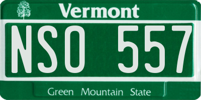 VT license plate NSO557