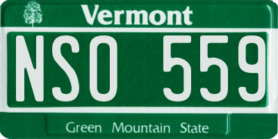 VT license plate NSO559