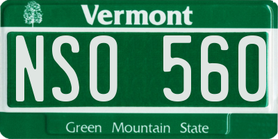 VT license plate NSO560