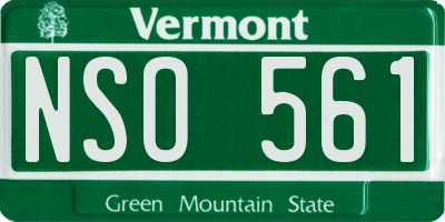 VT license plate NSO561
