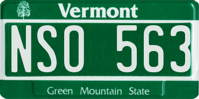 VT license plate NSO563