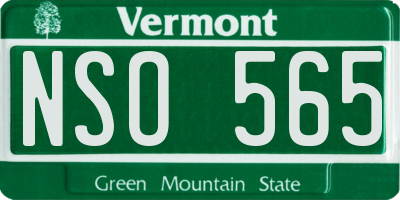 VT license plate NSO565