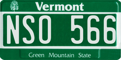 VT license plate NSO566