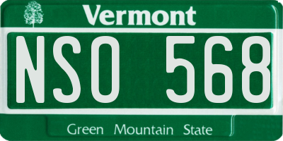 VT license plate NSO568