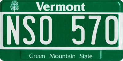 VT license plate NSO570