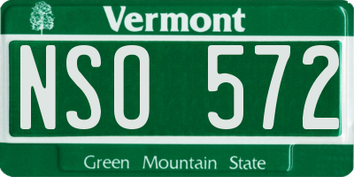 VT license plate NSO572