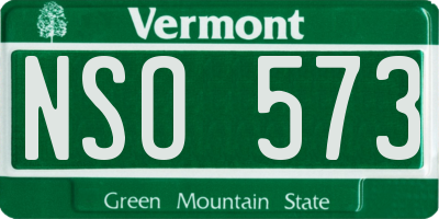 VT license plate NSO573