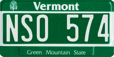 VT license plate NSO574
