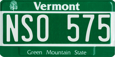 VT license plate NSO575
