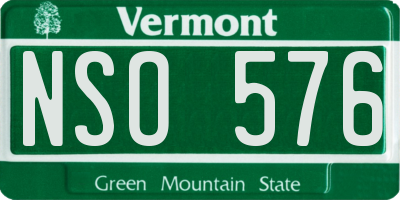 VT license plate NSO576