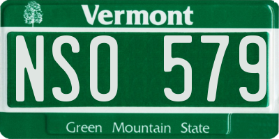 VT license plate NSO579